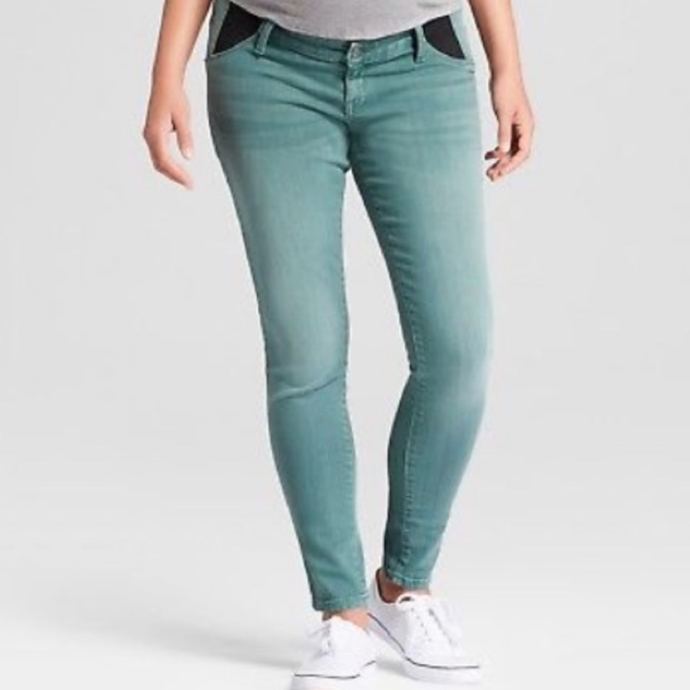 NWT Isabela Maternity Green Skinny Jeans